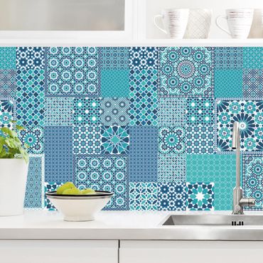 Revêtement mural cuisine - Moroccan Mosaic Tiles Turquoise Blue
