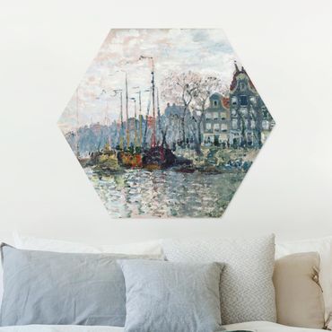 Hexagone en alu Dibond - Claude Monet - View Of The Prins Hendrikkade And The Kromme Waal In Amsterdam