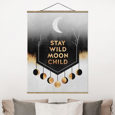 Tableau en tissu avec porte-affiche - Stay Wild Moon Child