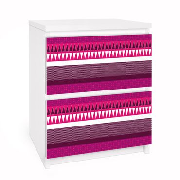 Papier adhésif pour meuble IKEA - Malm commode 2x tiroirs - Pink Ethnomix
