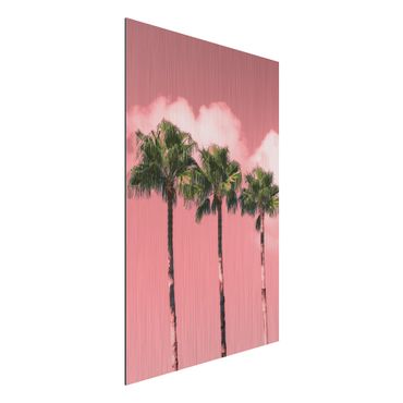 Impression sur aluminium - Palm Trees Against Sky Pink