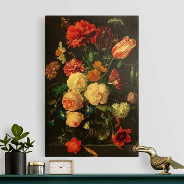Tableau sur toile or - Jan Davidsz De Heem - Still Life With Flowers In A Glass Vase