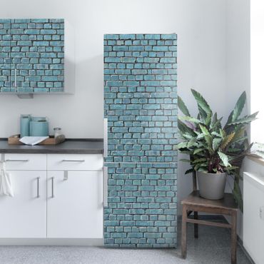 Papier adhésif pour meuble - Brick Tiles Turquoise