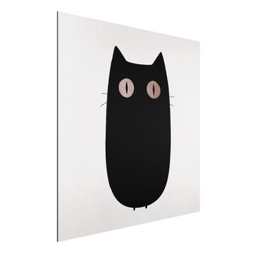 Tableau en alu Dibond - Black Cat Illustration