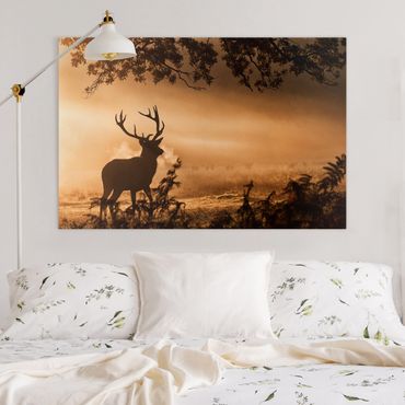 Impression sur toile - Deer In The Winter Forest