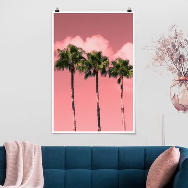 Poster - Palm Trees Against Sky Pink