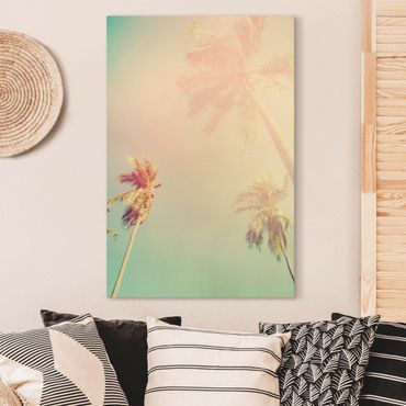 Impression sur toile - Tropical Plants Palm Trees At Sunset IIl
