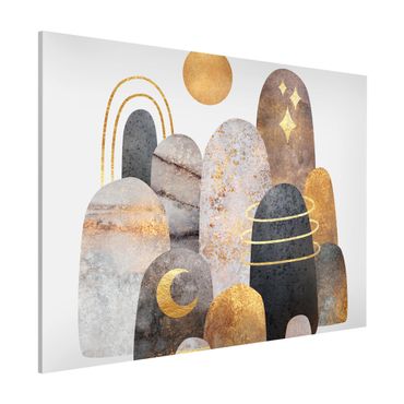 Tableau magnétique - Golden Mountain With Moon