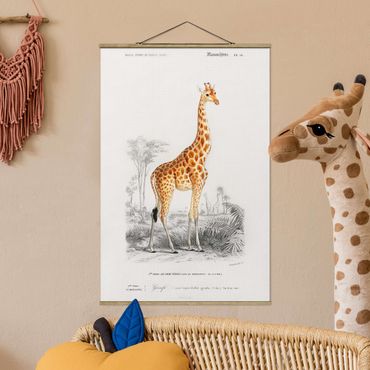 Tableau en tissu avec porte-affiche - Vintage Board Giraffe