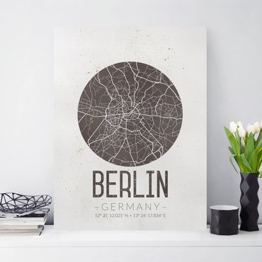 Impression sur toile - City Map Berlin - Retro