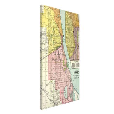 Tableau magnétique - Vintage Map Chicago