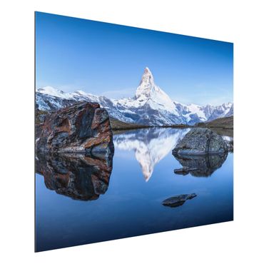 Tableau sur aluminium - Stellisee Lake In Front Of The Matterhorn