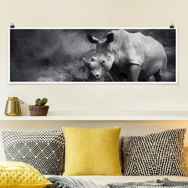 Poster panoramique animaux - Lonesome Rhinoceros