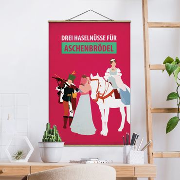 Tableau en tissu avec porte-affiche - Film Poster Three Wishes For Aschebrödel