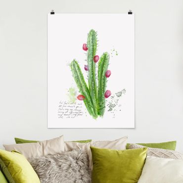Poster fleurs - Cactus With Bibel Verse II