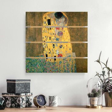 Impression sur bois - Gustav Klimt - The Kiss