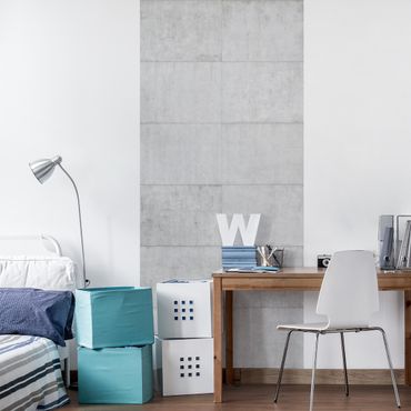 Papier adhésif pour meuble - Concrete Brick Look Gray
