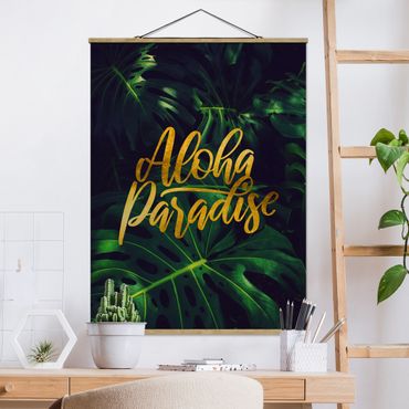 Tableau en tissu avec porte-affiche - Jungle - Aloha Paradise