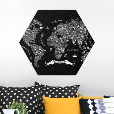 Hexagone en forex - Typography World Map Black