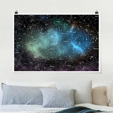 Poster - Stellar Constellation Map Galactic Nebula