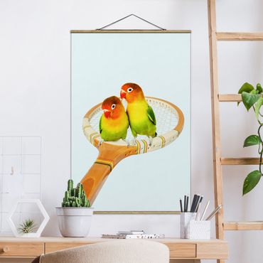 Tableau en tissu avec porte-affiche - Tennis With Birds