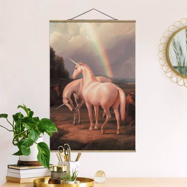 Tableau en tissu avec porte-affiche - Fake Horses
