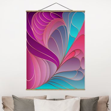 Tableau en tissu avec porte-affiche - Colourful Art Deco ll - Format portrait 3:4