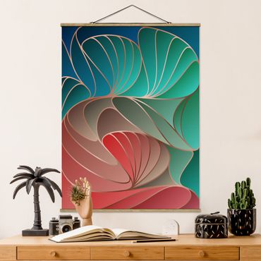 Tableau en tissu avec porte-affiche - Colourful Art Deco  - Format portrait 3:4