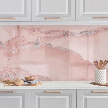 Revêtement mural cuisine - Colour Experiments Marble Light Pink And Glitter