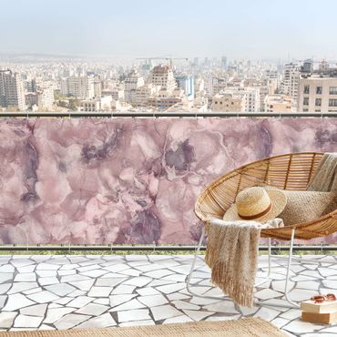 Brise-vue pour balcon - Expériences de couleurs marbre violet