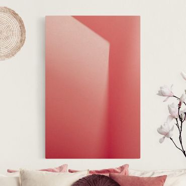 Tableau sur toile naturel - Colour And Shadows Pink - Format portrait 2:3