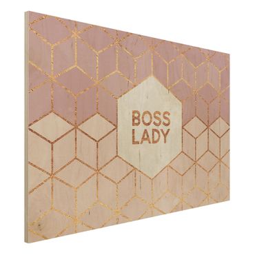 Impression sur bois - Boss Lady Hexagons Pink