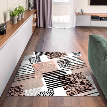 Vinyl Floor Mat - Animal Print Zebra Tiger Leopard Australia - Square Format 1:1