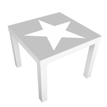 Papier adhésif pour meuble IKEA - Lack table d'appoint - Large white stars on grey