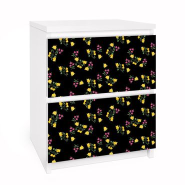Papier adhésif pour meuble IKEA - Malm commode 2x tiroirs - Mille Fleurs Pattern