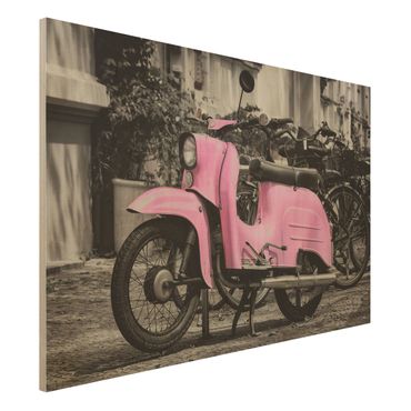 Impression sur bois - Pink Scooter