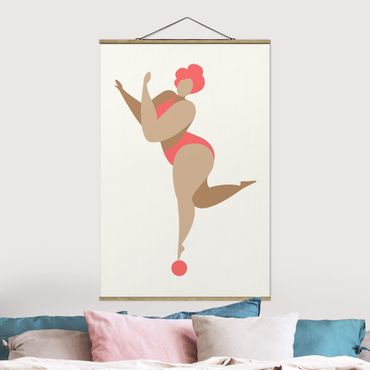 Tableau en tissu avec porte-affiche - Miss Dance Pink