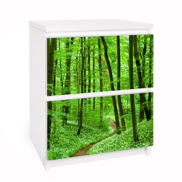 Papier adhésif pour meuble IKEA - Malm commode 2x tiroirs - Romantic Forest Track