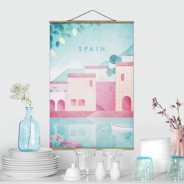 Tableau en tissu avec porte-affiche - Travel Poster - Spain