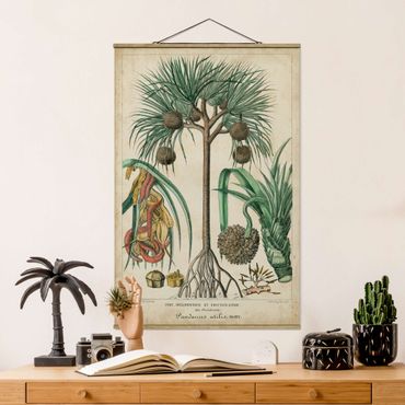 Tableau en tissu avec porte-affiche - Vintage Board Exotic Palms I