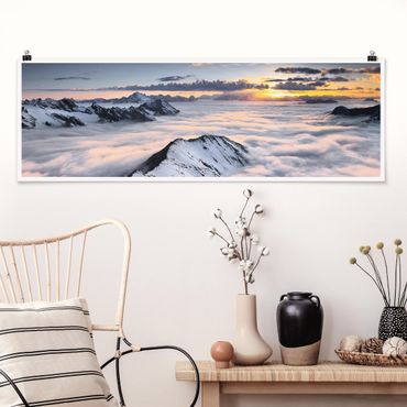Poster panoramique nature & paysage - View Of Clouds And Mountains