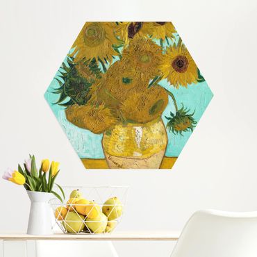 Hexagone en alu Dibond - Vincent van Gogh - Sunflowers
