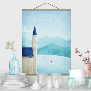 Tableau en tissu avec porte-affiche - Travel Poster - Bavaria