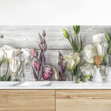 Revêtement mural cuisine - Tulip Rose Shabby Wood Look