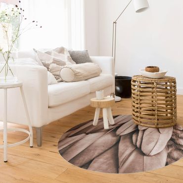 Tapis en vinyle rond|Feathers In Rosegold