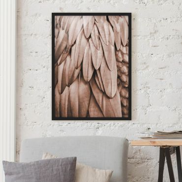 Framed poster - Feathers In Rosegold