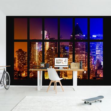 Papier peint - Window Manhattan Sunrise