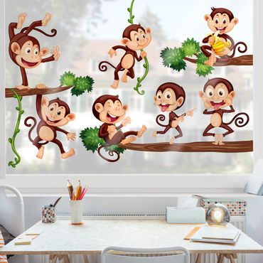 Sticker pour fenêtres - Monkey Family