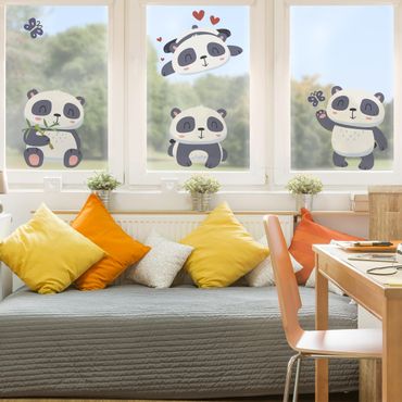 Sticker pour fenêtres - Sweet Panda Bear Set