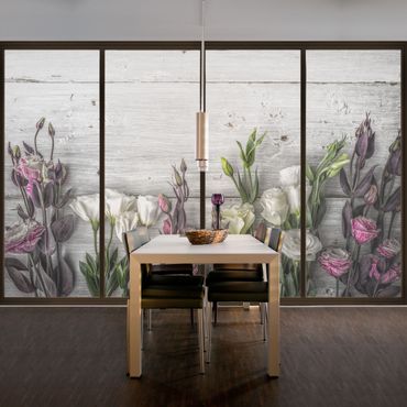 Décoration pour fenêtres - Tulip Rose Shabby Wood Look